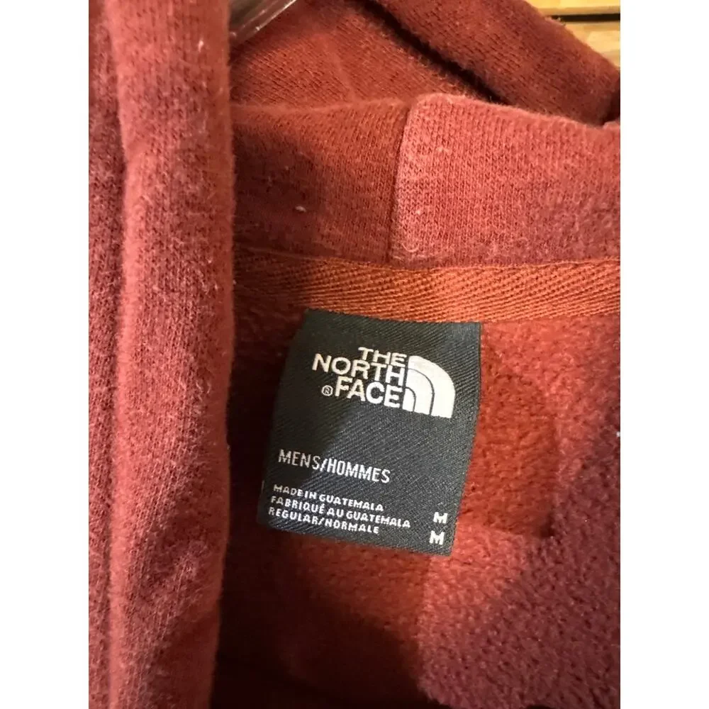 The North Face Full Zip Hoodie Maroon Burgundy Heathered Fleece Sweatshirt M